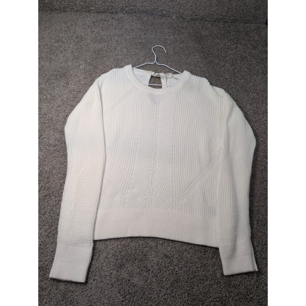 Gap For Good Womens Cream White Ribbed Open Back Sweater Large‎ 846813-01-1